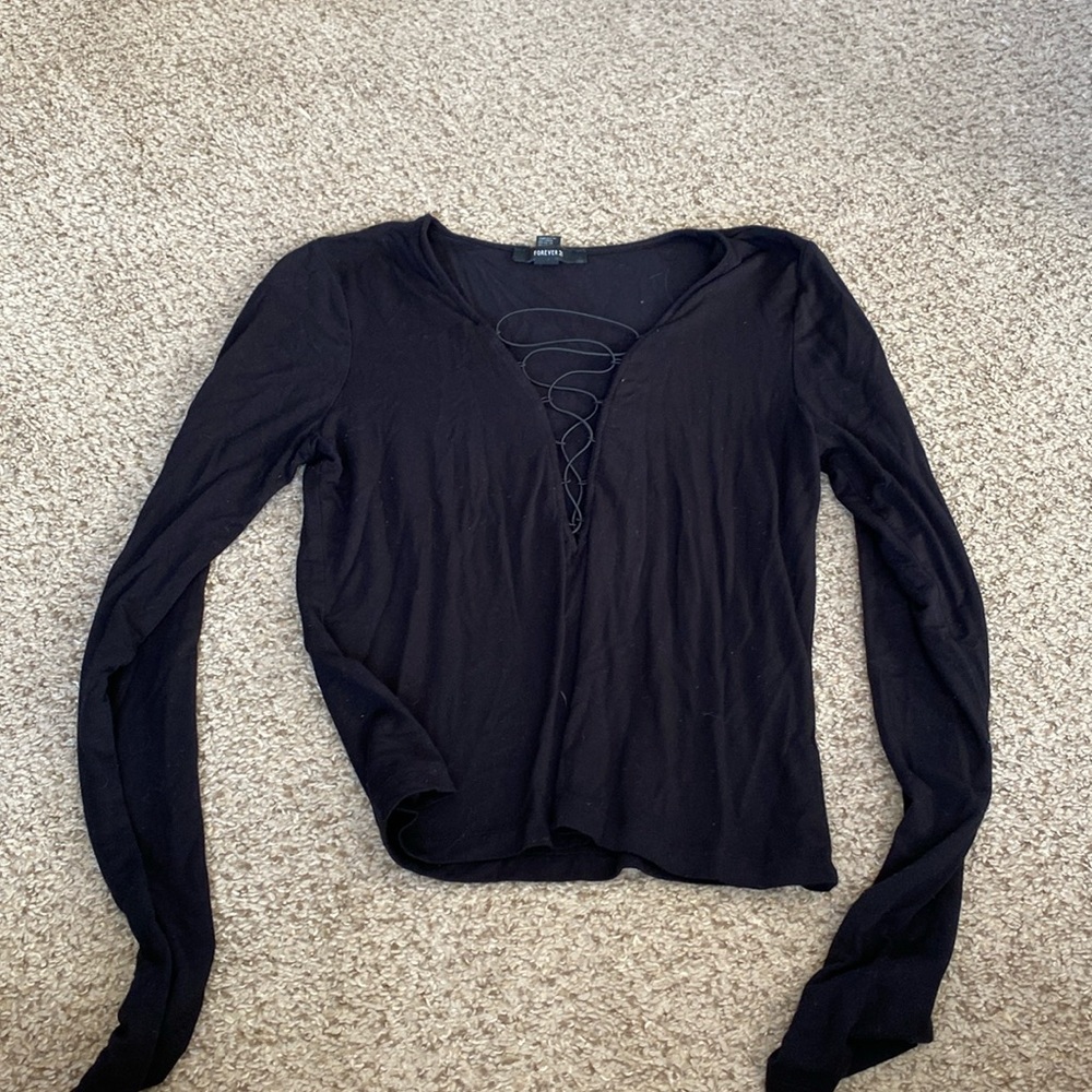 Crisscross black going out top